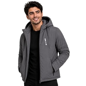 SANE Mens Hooded Puffer Jacket Quilted Winter