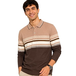 SANE ORIGINALS Full Sleeves Textured Polo Tshirt