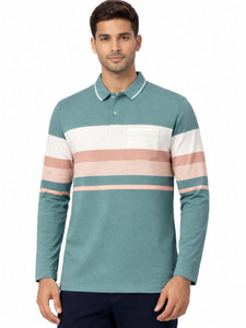 SANE ORIGINALS Striped Men Polo Neck Multicolor