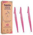 Sanfe Eyebrow touch up Hair Removing Face Razor for women - Pack of 3 | Reusable | Instant & Painless Hair Removal |Suitable for Eyebrow, Upper lip, Chin | Peach Fuzz | Stainless Steel Blade & Firm Grip, Women (Pack of 3)