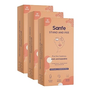 sanfe stand and pee for women 3 x 20 units disposable female urination device pack of 3