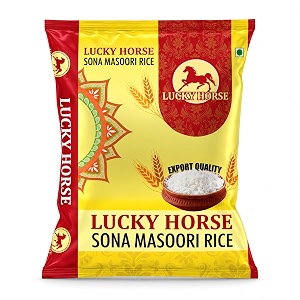 sangamam rice lucky horse premium sona masoori rice steam rice six month old rice with preserved nutrients authentic sona masoori rice for everyday use 5 kg