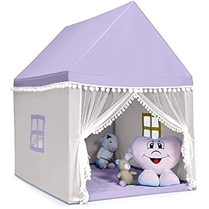 colorfull light weight kids play tent house for 3-13 year girls and boys multi color plan purple  00123