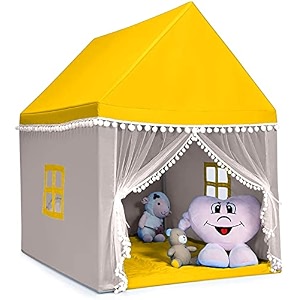 colorfull light weight kids play tent house for 3-13 year girls and boys multi color plan yellow0012
