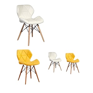 sanghvi enterprises wooden wing chair in comfort amp home relaxing chair whiteampyellow combo pack of 4 medium