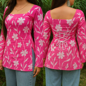 SANGOURI Women Floral Print A-line Kurta
