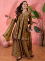 Sangria Women Kurta Palazzo Dupatta Set
