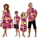SANGTREE Family Matching Hawaiian Outfits , Casual Beach Travel Clothes ，Vacation Clothing Set for Women &amp; Men &amp; Girls &amp; Boys