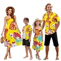 SANGTREE Family Matching Hawaiian Outfits , Casual Beach Travel Clothes ，Vacation Clothing Set for Women &amp; Men &amp; Girls &amp; Boys