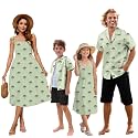 SANGTREE Family Matching Hawaiian Outfits , Casual Beach Travel Clothes ，Vacation Clothing Set for Women &amp; Men &amp; Girls &amp; Boys