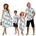 SANGTREE Family Matching Hawaiian Outfits , Casual Beach Travel Clothes ，Vacation Clothing Set for Women &amp; Men &amp; Girls &amp; Boys