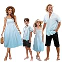 SANGTREE Family Matching Hawaiian Outfits , Casual Beach Travel Clothes ，Vacation Clothing Set for Women &amp; Men &amp; Girls &amp; Boys
