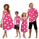 SANGTREE Family Matching Hawaiian Outfits , Casual Beach Travel Clothes ，Vacation Clothing Set for Women &amp; Men &amp; Girls &amp; Boys