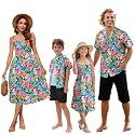 SANGTREE Family Matching Hawaiian Outfits , Casual Beach Travel Clothes ，Vacation Clothing Set for Women &amp; Men &amp; Girls &amp; Boys