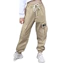 SANGTREE Girls &amp; Womens Drawstring Cargo Jogger Pants,3 Years - Women 3XL