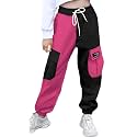 SANGTREE Girls &amp; Womens Drawstring Cargo Jogger Pants,3 Years - Women 3XL