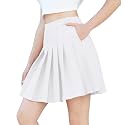SANGTREE Women Pleated Skirt Plus Size Uniform Casual Skater Tennis Skorts for Girls with Elastic Waist and Pockets