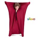 SANHO Sensory Body Sock,Large,9-12 Years Old,56''HX28''W,Good for Height:52"-61",Suitable for Autism &amp; Sensory Processing Disorders,Updated Version,Wine red