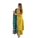 Sanisa Women39s Silk Blend Jacquard Straight Kurta