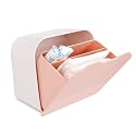 Sanitary Napkin Storage Container,Plastic Portable Sanitary Napkin Organizer Box for Bathroom 6x6x3.5 inches First Period Bag for Girls,Women,Ladies(Pink)