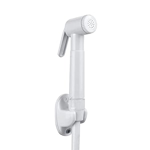 sanituf hf-1452a ring jet spray  abs ring white health faucetjet spray for toilet  with abs 10 meter flexible hose pipe  with hook  pack of 1  ivory