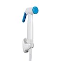 SanituF HF-1454A Ring Jet Spray | ABS Ring White Health Faucet/Jet Spray for Toilet | with ABS 1.0 Meter Flexible Hose Pipe | with Hook | (Pack of 1) | (Ivory-Blue)