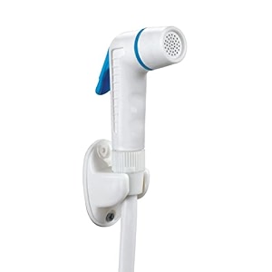 sanituf hf-1457a ring jet spray  abs ring white health faucetjet spray for toilet  with abs 10 meter flexible hose pipe  with hook  pack of 1  ivory-blue