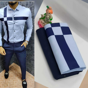 sanjevay unstitched polycotton shirt  trouser fabric solid