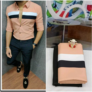 sanjevay polycotton solid shirt  trouser fabric