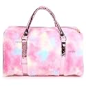 Sanjis Enterprise Fur Duffle Bag for Women | Stylish Travel Bag for Girls | Soft Plush Weekender Gym Bag | Large Capacity Overnight Travel Handbag | Fashion Cabin Luggage (Grey)
