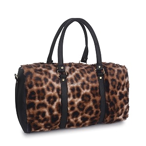 sanjis enterprise fur duffle bag for women  stylish travel bag for girls  soft plush weekender gym bag  large capacity overnight travel handbag  fashion cabin luggage grey