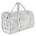 Sanjis Enterprise Large Fur Cute Trendy Duffel Bag Handbag Furry Fur Overnight Weekender Travel Bag Purse Fancy Gym Tote Workout Bag for Girls,Women,Mens (ST3GR)