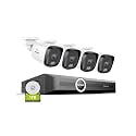 SANNCE 2K 3MP PoE Security Camera System - 8CH 6MP NVR with 4PCS 3MP HD Bullet Surveillance Cameras, IP67 Weatherproof, Smart IR LED, APP Push Alert, Remote Access (1TB HDD)