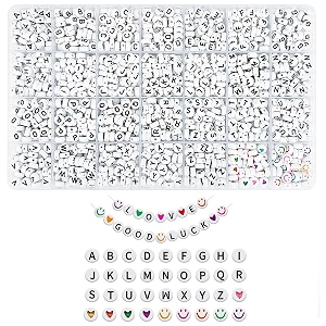 sannidhi acrylic alphabet beads 1400 pcs 28 styles bracelet making kit