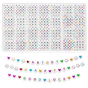 sannidhi alphabet beads 1400 pcs 28 a-z styles for bracelet making kit