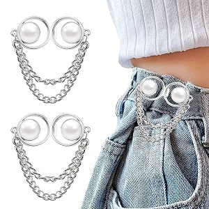 sannidhi 48 pairs adjustable waist buckle for pants instant jeans button pins pant waist tightener adjuster detachable pin buttons for loose jeans skirts k - 2 pairs