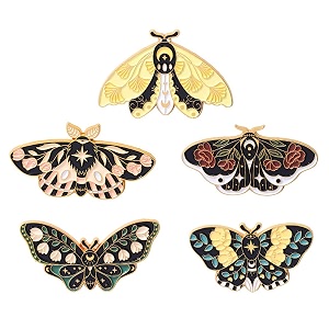 sannidhi 5pcs butterfly enamel pins brooch pin for women girls cool alloy lapel pins brooches steampunk badge jewelry for backpack jackets bags clothing accessories