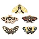 SANNIDHI® 5PCS Butterfly Enamel Pins Brooch Pin for Women Girls, Cool Alloy Lapel Pins Brooches Steampunk Badge Jewelry for Backpack, Jackets, Bags, Clothing Accessories