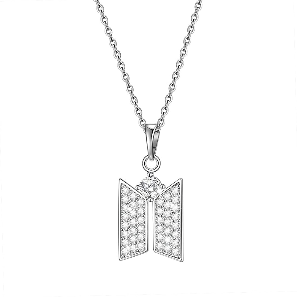 Bts Rhinestone SANNIDHI BTS Rhombus Pendant Necklace for BTS Army Fans Gifts,Alloy ...