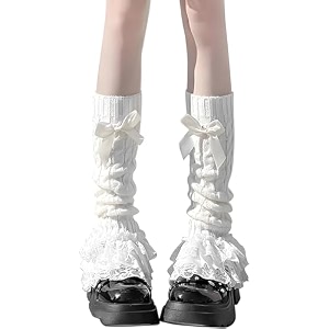 sannidhi y2k long socks for girls women summer winter y2k accessories baggy lolita bow knit floral lace trim stylish socks for school girls