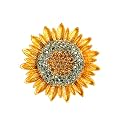 SANNIDHI® Sunflower Brooch for Women Gold Alloy Rhinestones Brooch Pin Retro Crystal Flower Saree Brooches Pins for Coat, Robe, Shawl Gift
