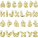 SANNIX 26Pcs Letter Charms, Initial Letter Charm for Jewelry Making, Gold