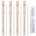 SANNIX 4 Pack Recorder Instrument, 8 Hole German Style Soprano Recorder