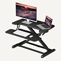 SANODESK Standing Desk Converter 28" Desk Riser for Home Office, Compact Sit Stand Desktop Workstation for Laptop &amp; Monitor, Ergonomic Height Adjustable Riser, Black