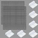 SANSEFERO 5 MM Acrylic Aquarium Fish Tank Lid Cover Support Clip Clamp for Rimless Aquarium and Glass Top, Fish Tank Cover, Aquarium Hoods 6 Pieces (Black 2 Pcs Grid Divider 6 Pieces 5 MM Holder)