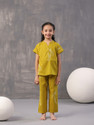 Sanskrutihomes Girls Printed Yellow Night Suit Set