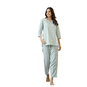 SANSKRUTIHOMES Womens Premium 100 Cotton Printed Co-Ord