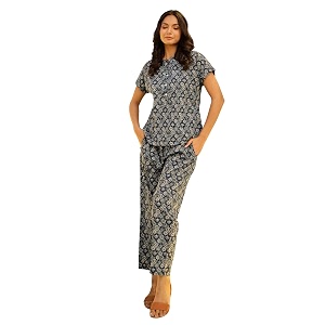 SANSKRUTIHOMES Womens Premium 100 Cotton Printed Co-Ord