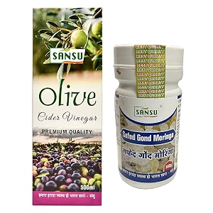 sansu olive cider vinegar premium jaitun ka sirka 500ml olive vinegar 500ml white gond moringa 100g