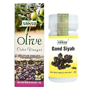 sansu olive cider vinegar premium jaitun ka sirka 500ml olive vinegar 500ml gond siyah 100g